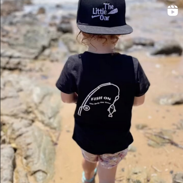 The Little Oar Flat Brim Cap Black/White