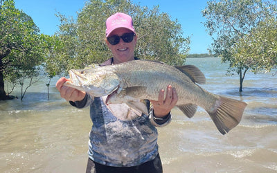 Lady holding Barra